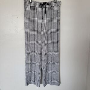 One by Chapter One NWT Womens Small Black White Houndstooth Dress Pants Wide Leg